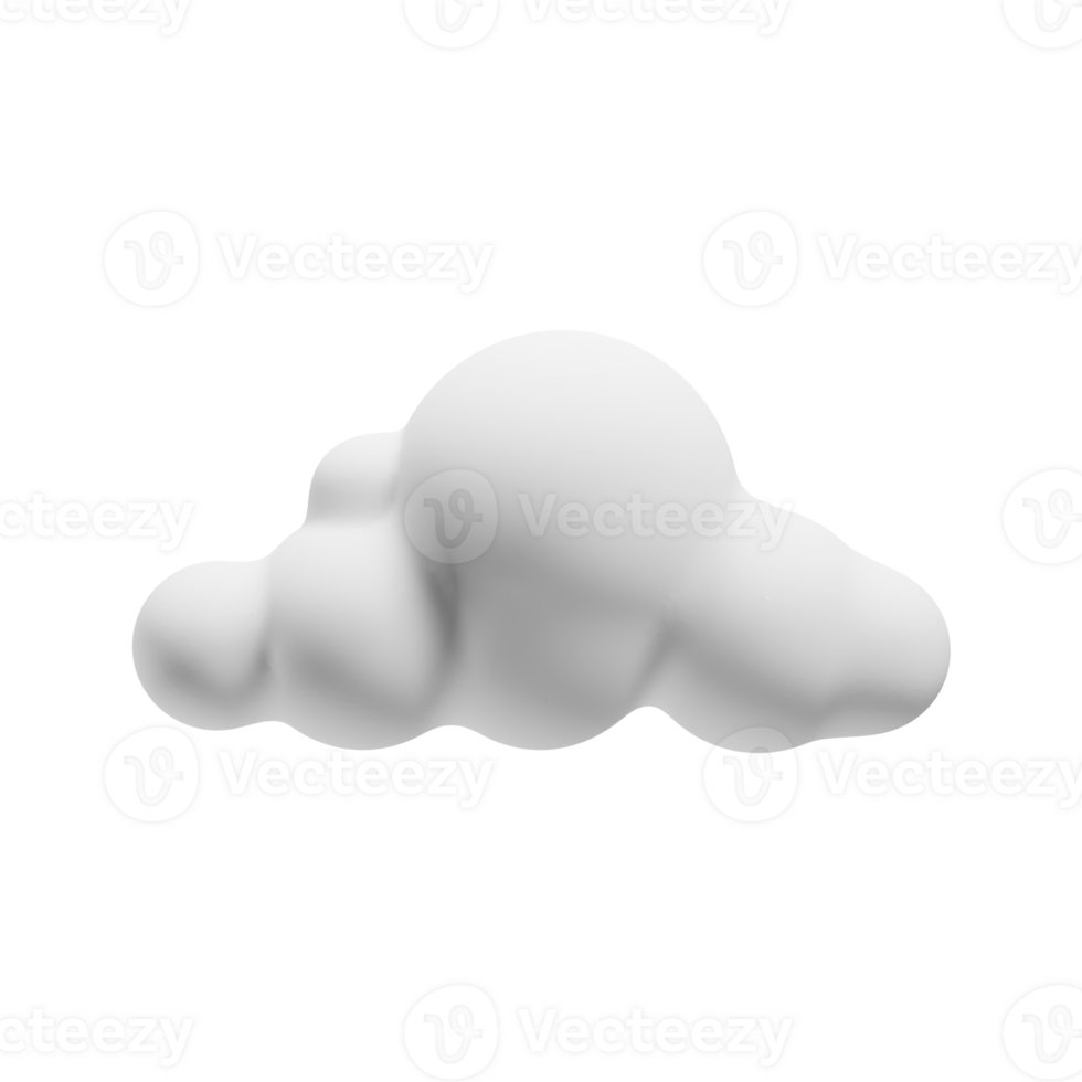 Cloud 3d icon with cartoon style for website design presentation. 3d rendering icon png