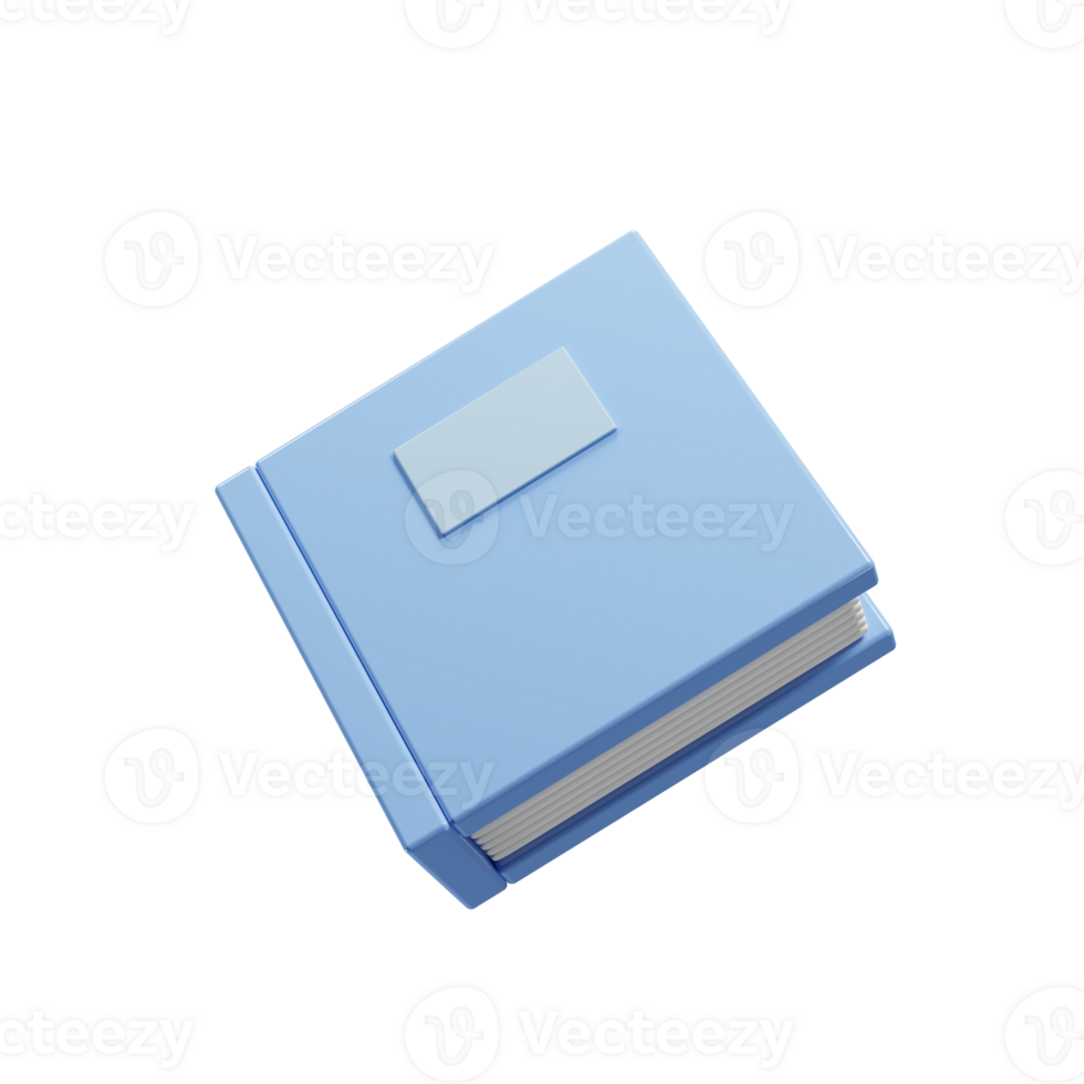 3d book icon with cartoon style for website design presentation. 3d rendering education icon concept png