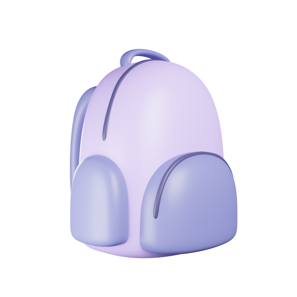 3d rendering school bag icon suitable for web presentation png