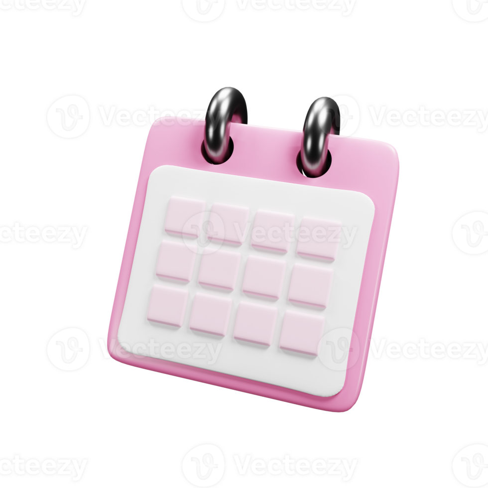 3d calendar icon with minimal cartoon style. 3d render icon png
