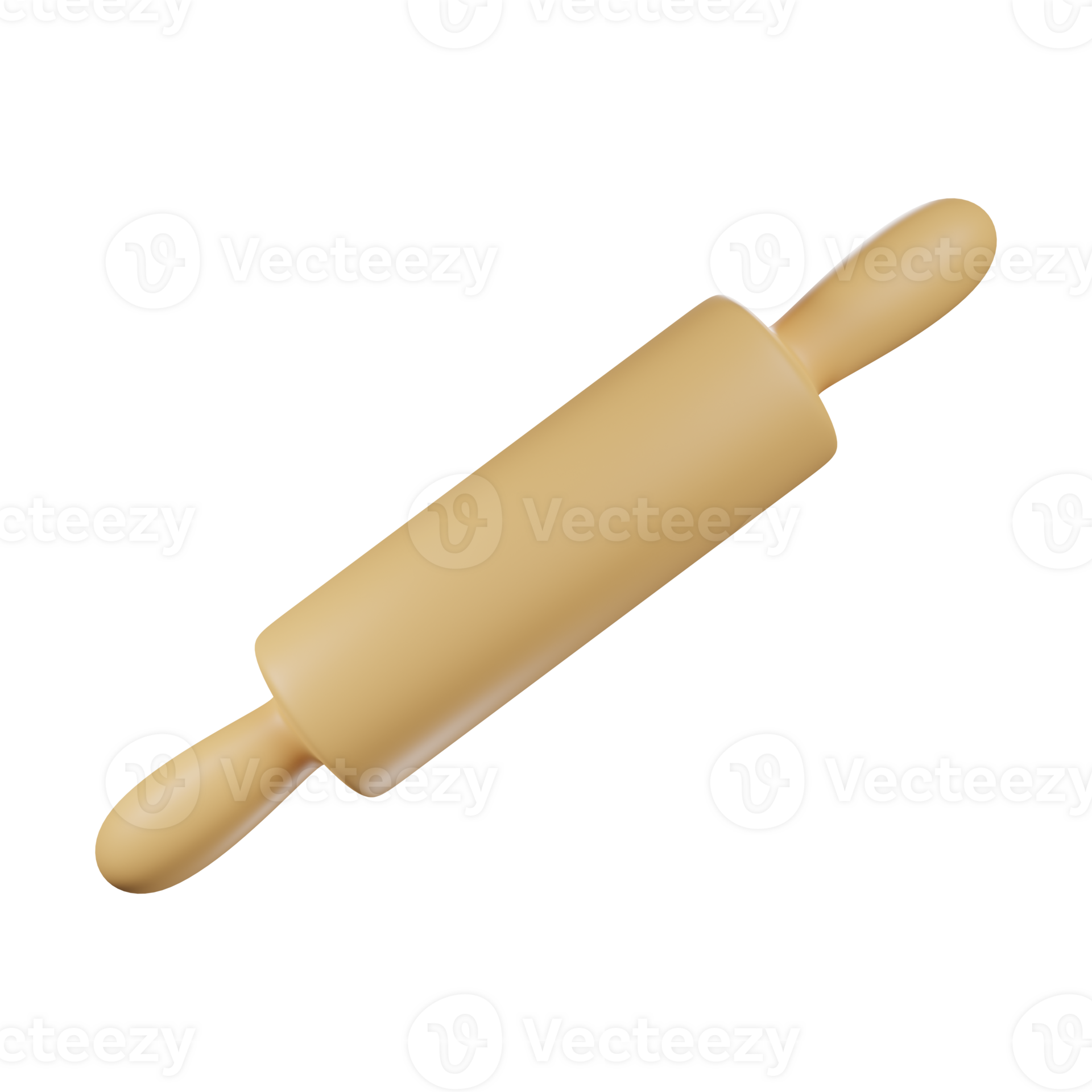 3d illustration of roll pin kitchen tool icon on 3d rendering. 3d