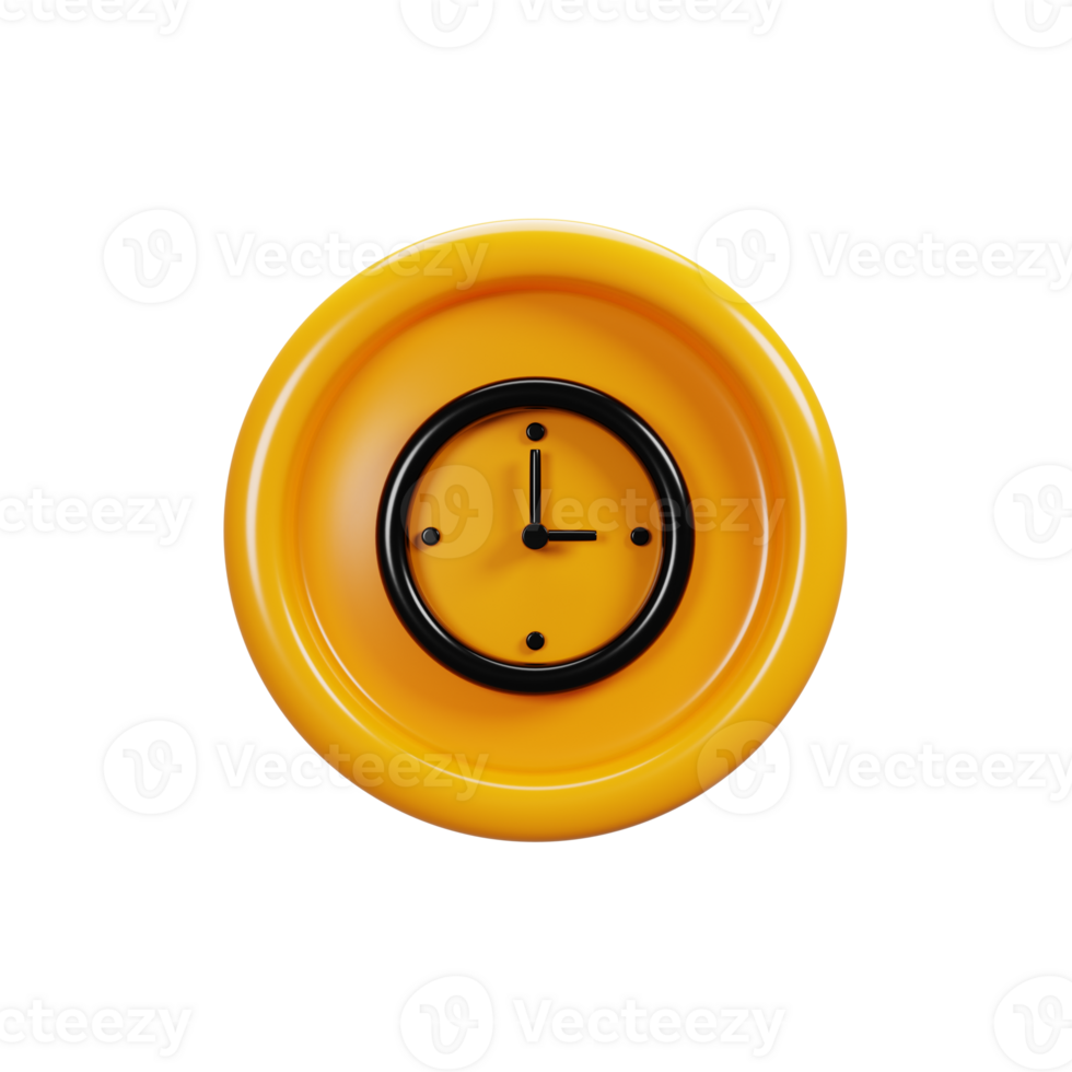 3d rendering clock sign icon. User interface icon concept png