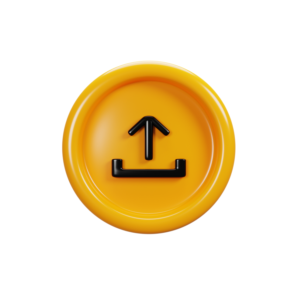 3d rendering upload sign icon. User interface icon concept png