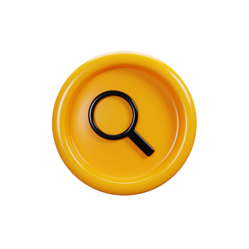 3d rendering search sign icon. User interface icon concept png