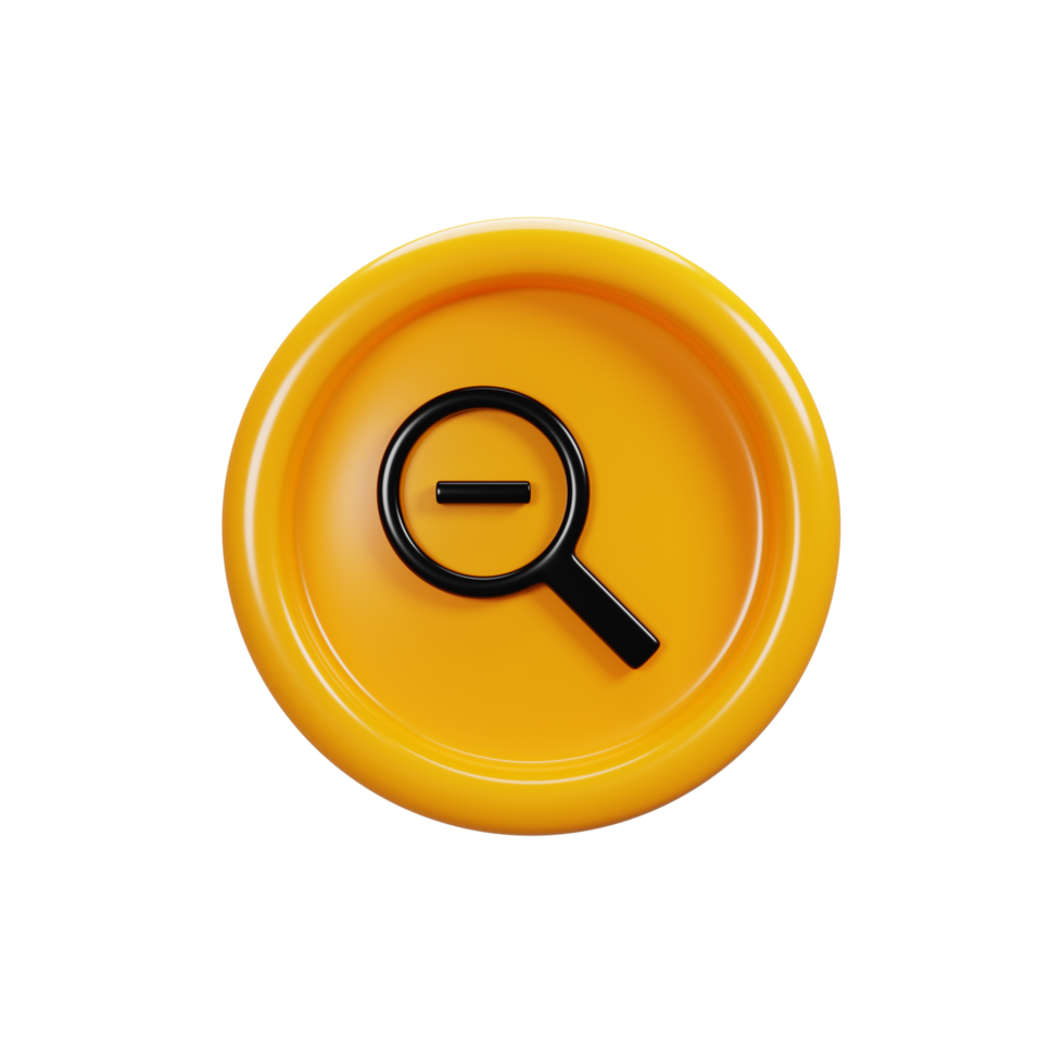 3d rendering zoom out sign icon. User interface icon concept png