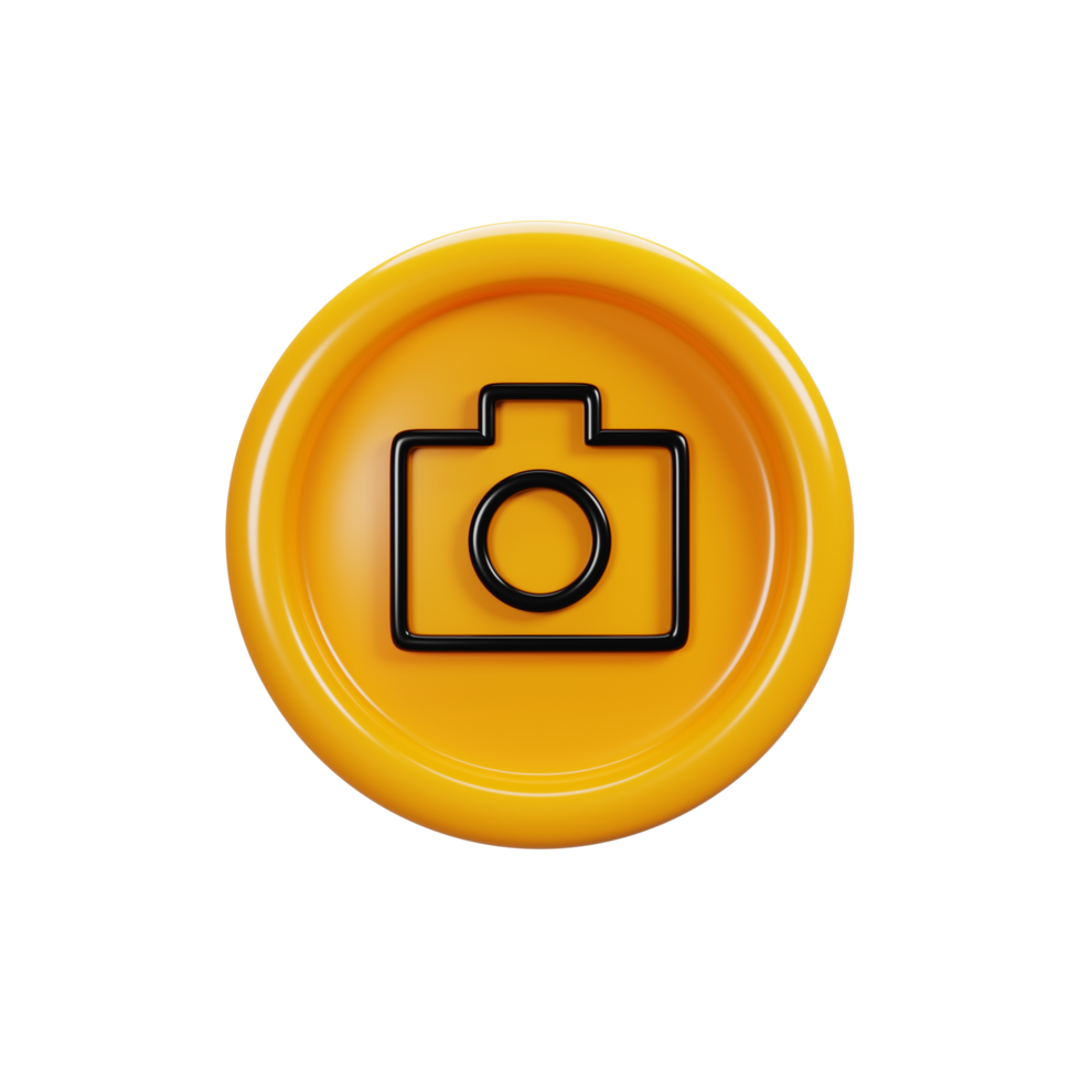 3d rendering camera sign icon. User interface icon concept png