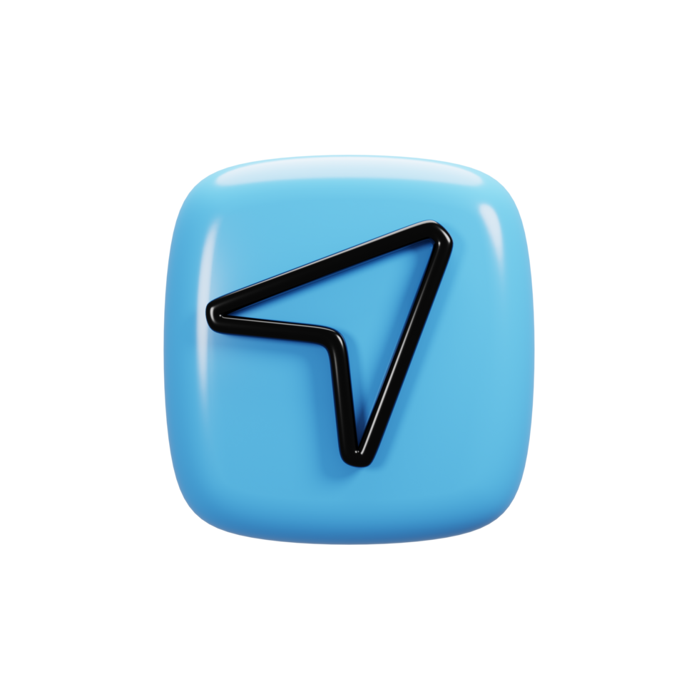 Arrow icon on 3d rendering. User interface icon concept png