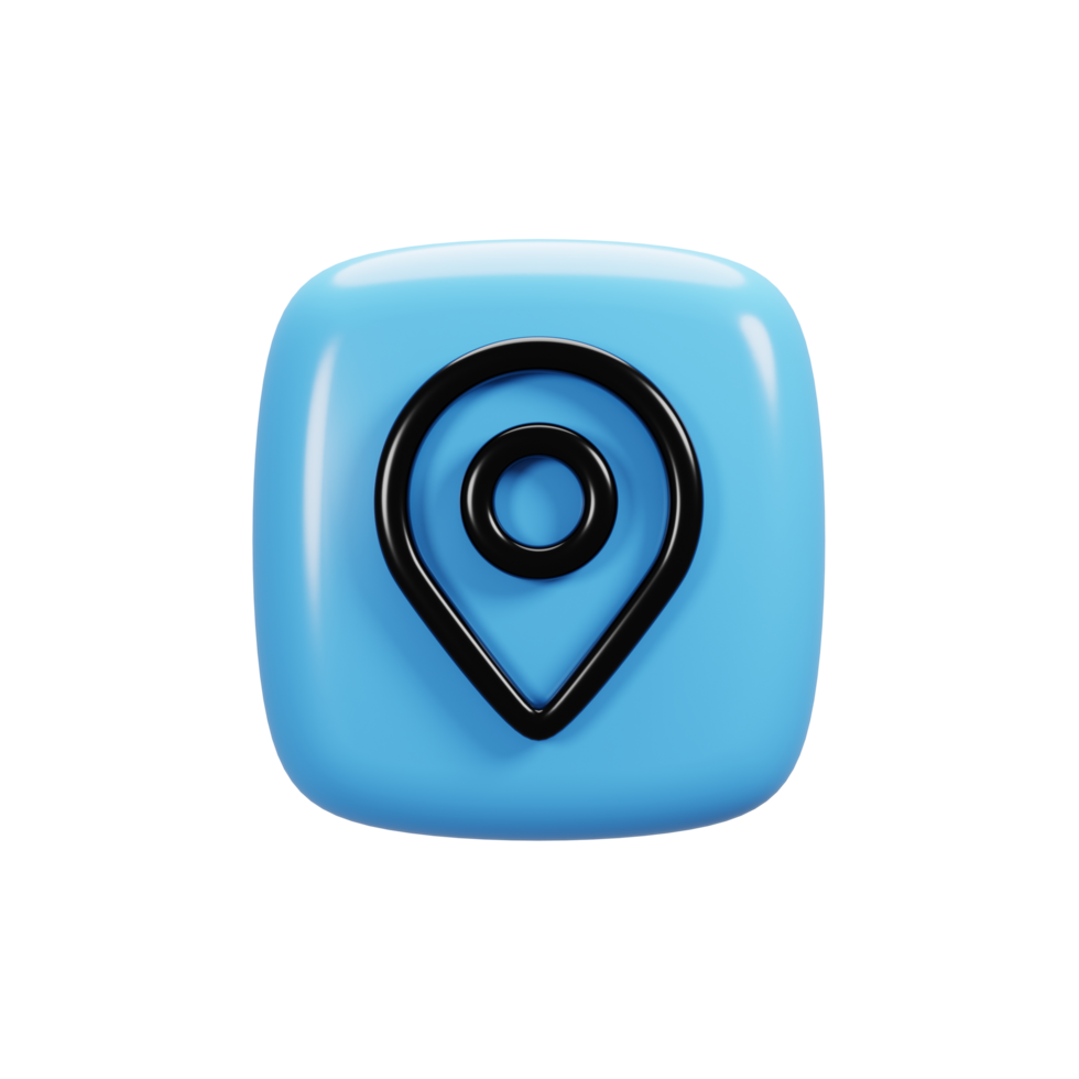 Location icon on 3d rendering. User interface icon concept png