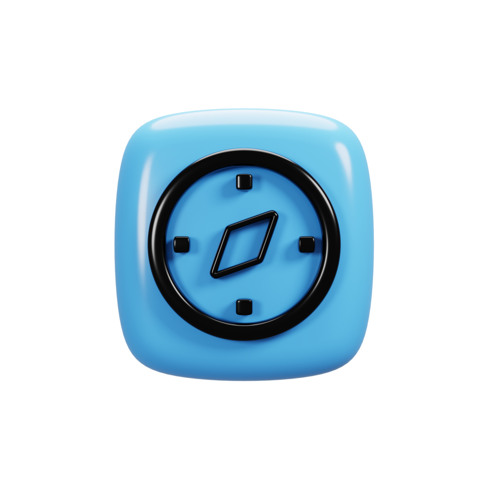 bussola icona su 3d resa. utente interfaccia icona concetto png