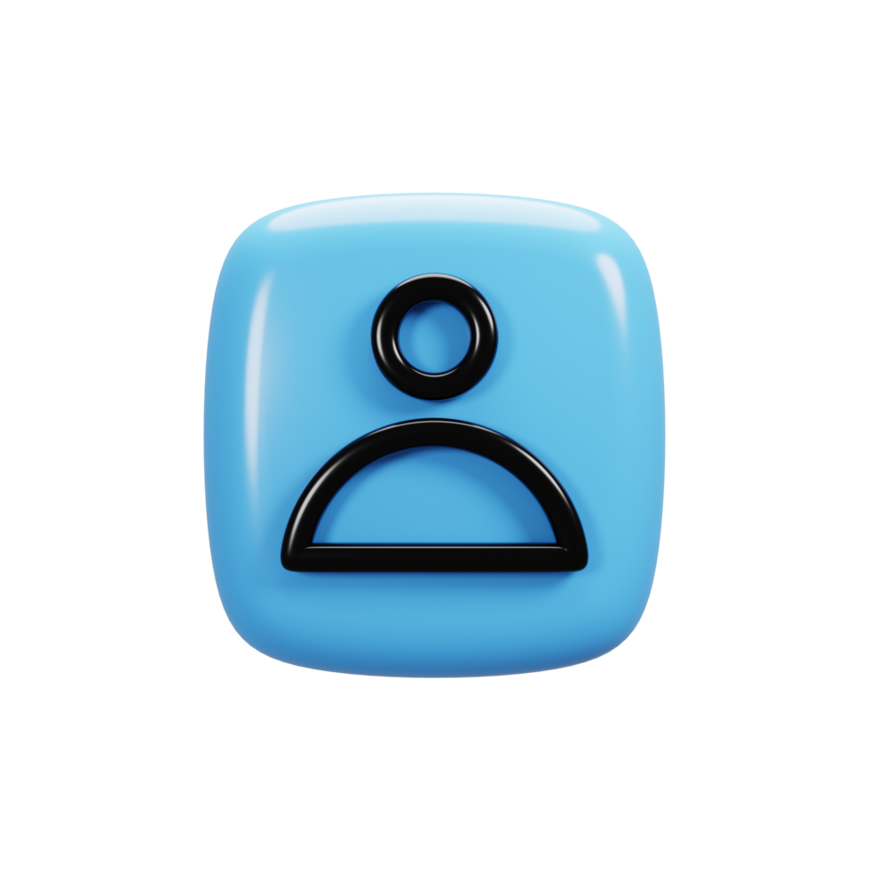 Profile icon on 3d rendering. User interface icon concept png
