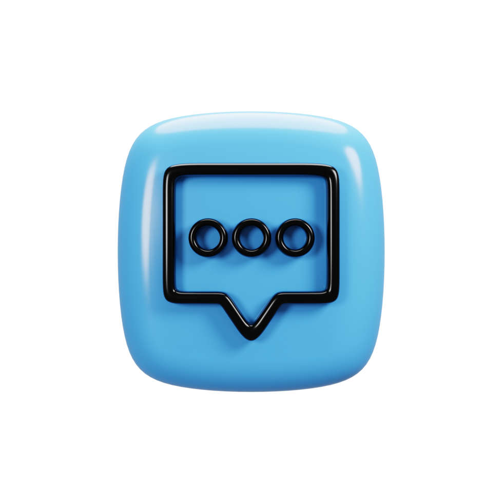 Chat icon on 3d rendering. User interface icon concept png
