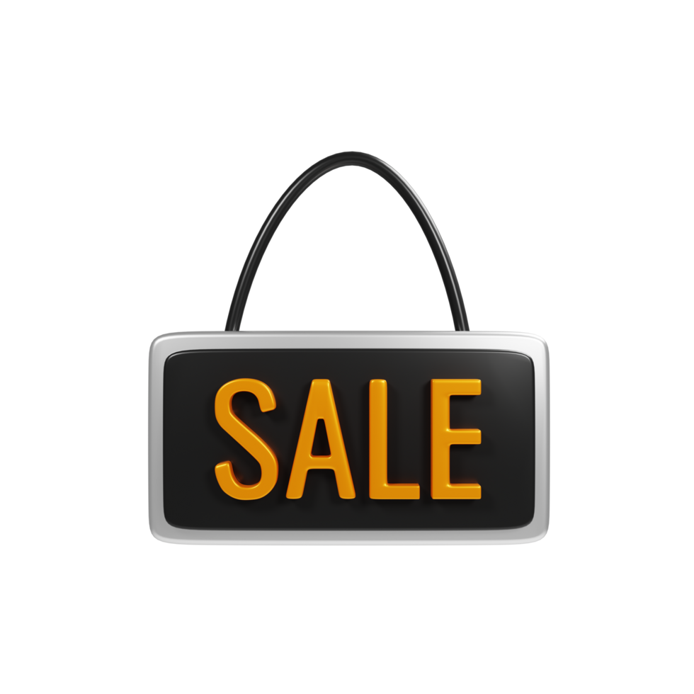 Sale icon on 3d rendering. Online shopping icon concept. Discount offer icon png