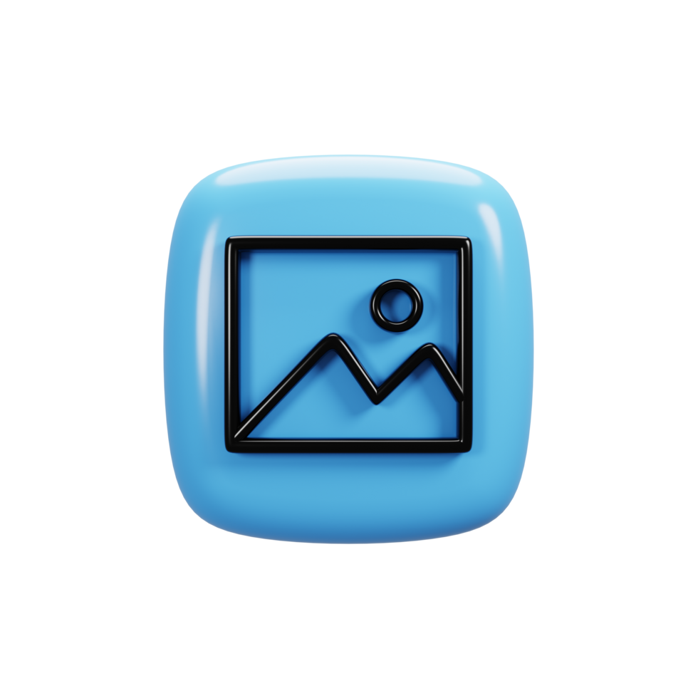 Image icon on 3d rendering. User interface icon concept png