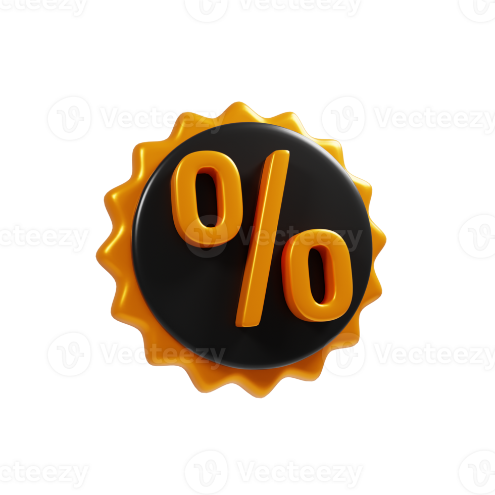 3d rendering percent discount icon. Online shop marketing icon concept png