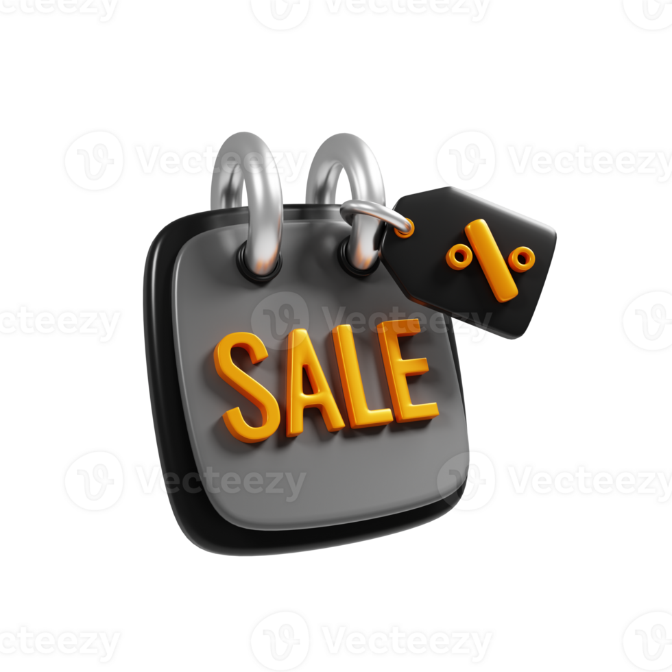 vendita sconto Nota icona su 3d resa. in linea shopping sconto promemoria concetto png