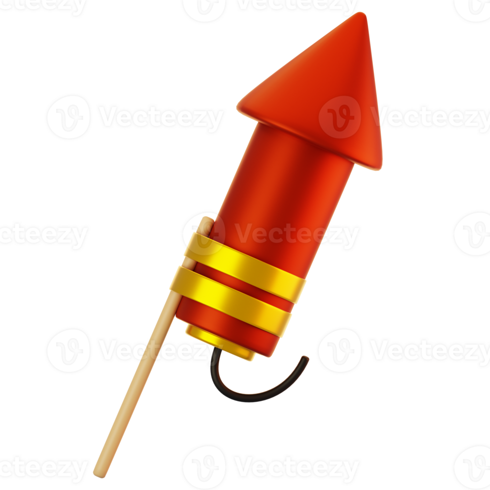 3d rendering chinese firework icon. Chinese new year icon concept png