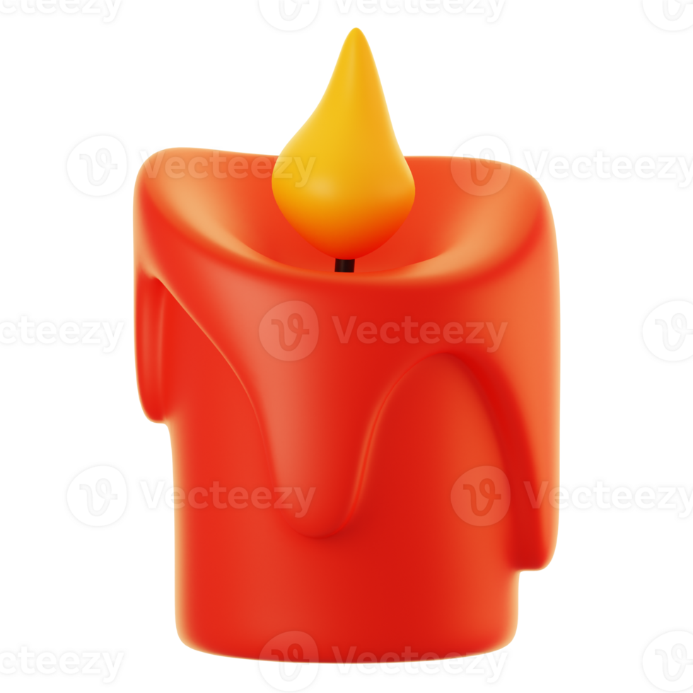 3d rendering chinese red candle icon. Chinese new year icon concept png