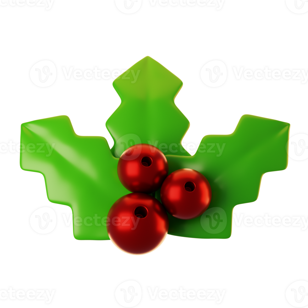 3d rendering mistletoe icon. 3d render christmas icon concept png