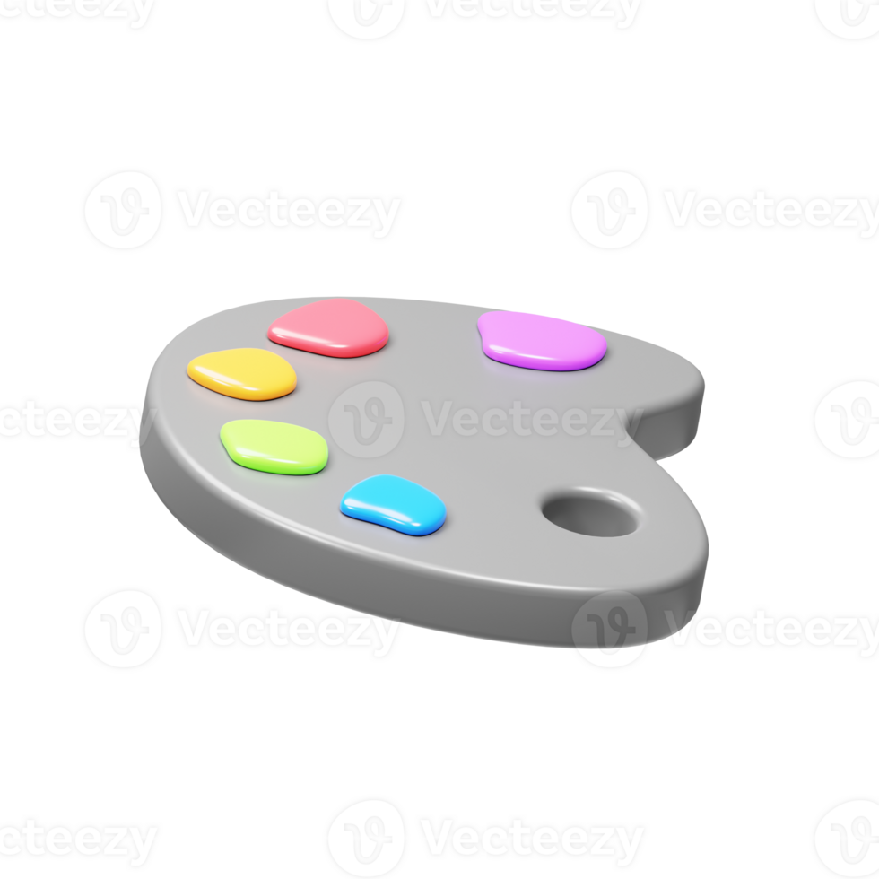 Graphic design tools icon concept. 3d rendering color palette icon png