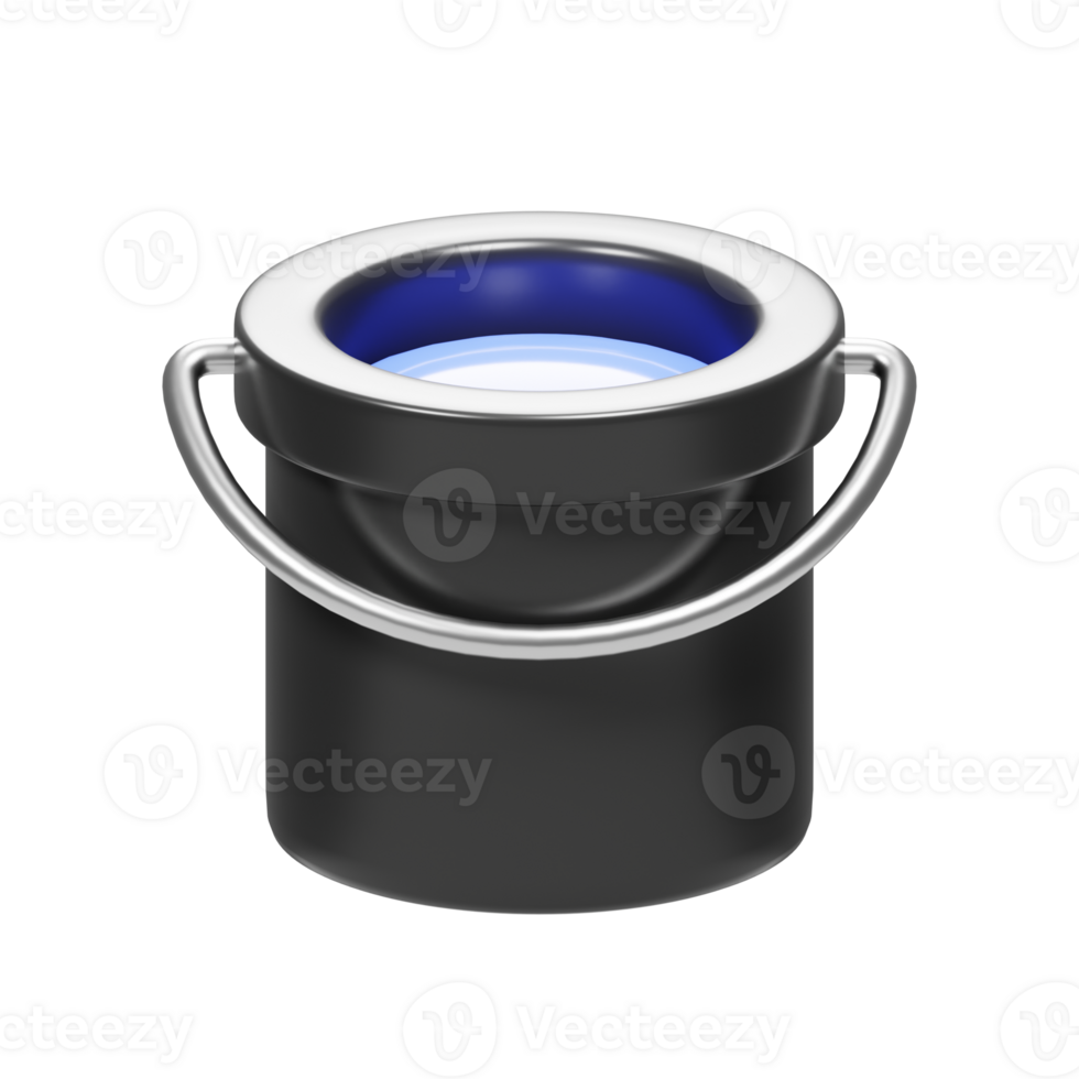 3d rendering paint bucket icon. Graphic design tools icon concept png