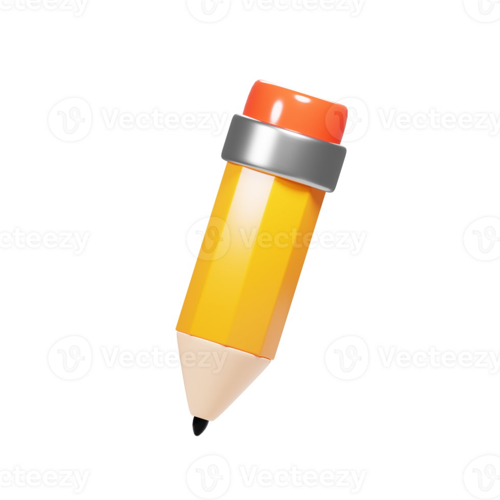 3d rendering drawing pencil icon. Graphic design tools icon concept png