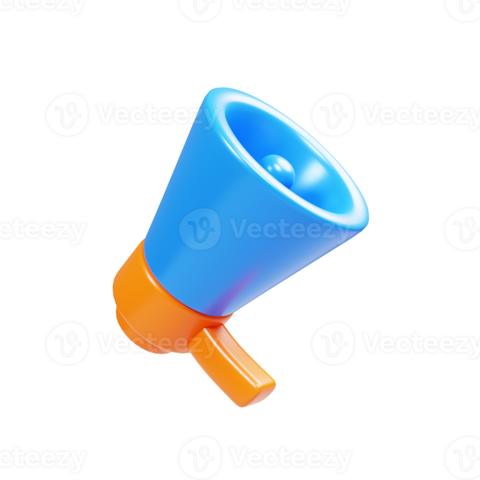 Marketing announcement icon concept. 3d rendering megaphone icon png