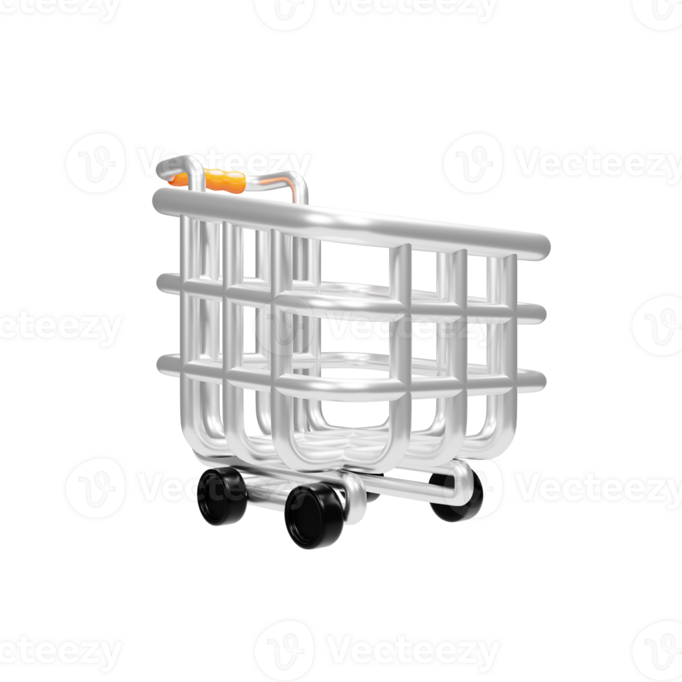 Online shopping cart icon concept. 3d rendering cart icon png