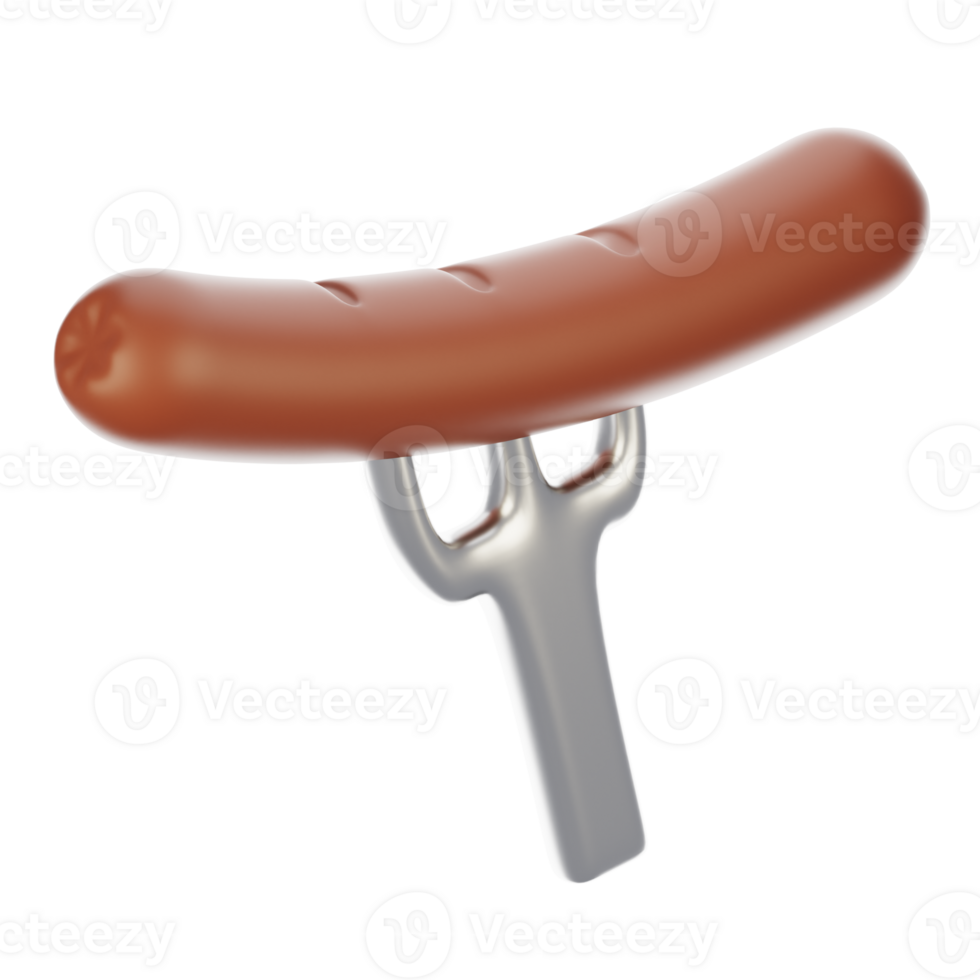 Fast food icon concept. 3d rendering sausage icon png