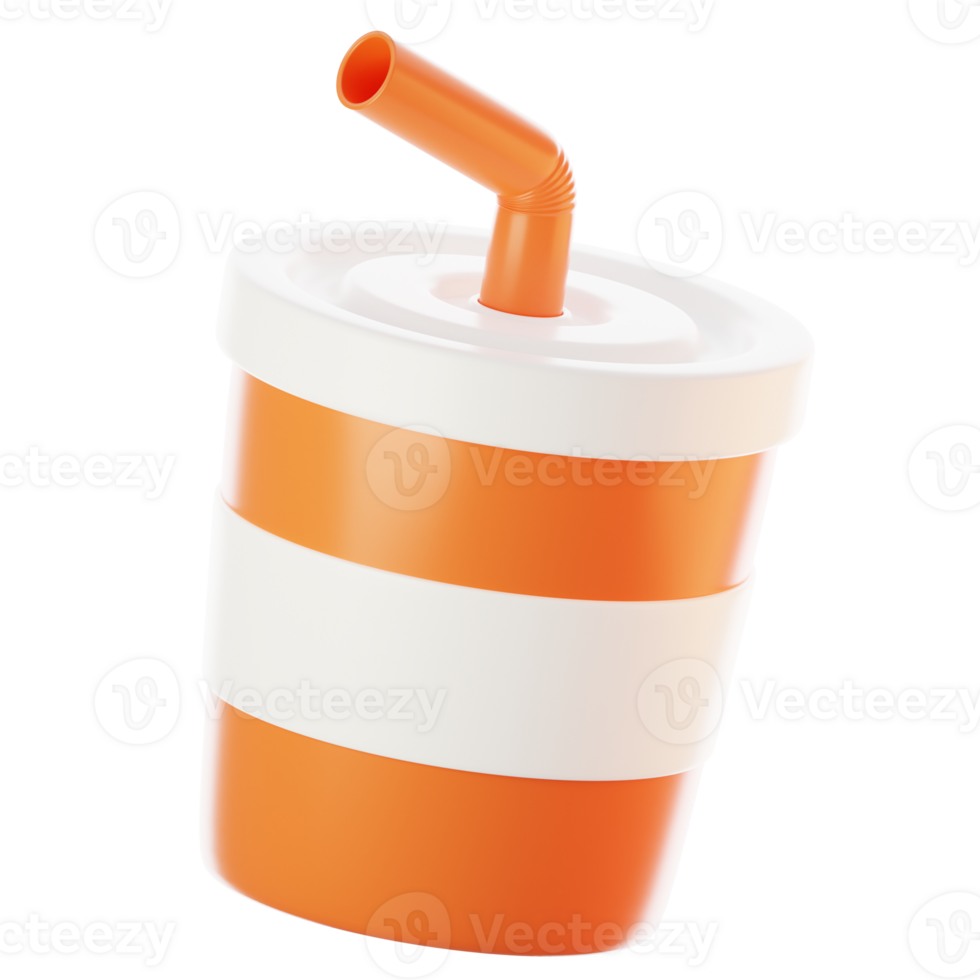 3d rendering drink icon. Fast food icon concept png