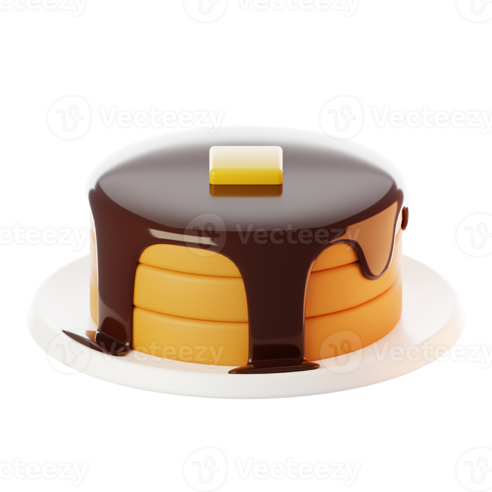 Fast food icon concept. 3d rendering pancake icon png