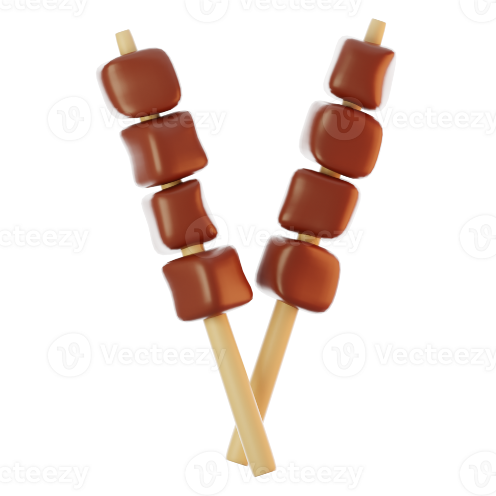 Fast food icon concept. 3d rendering satay icon png