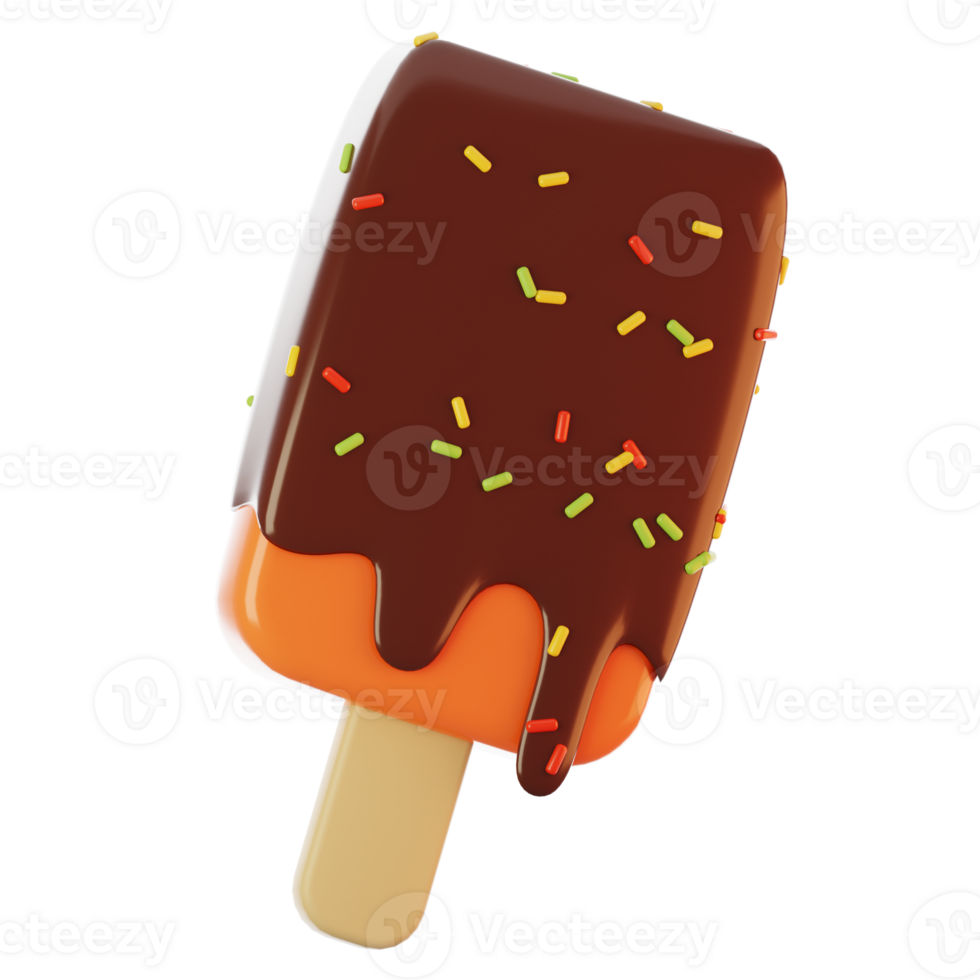 Fast food icon concept. 3d rendering ice cream stick icon png