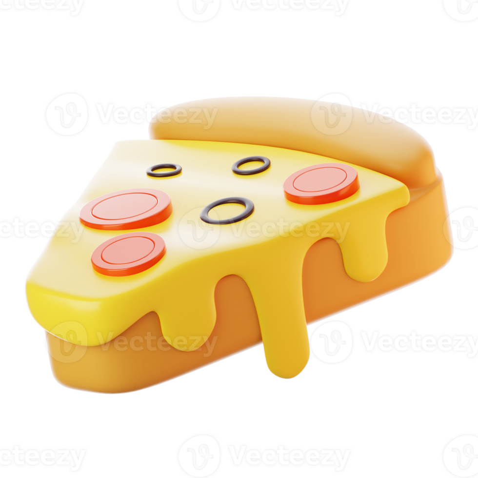 Fast food icon concept. 3d rendering pizza slice icon png