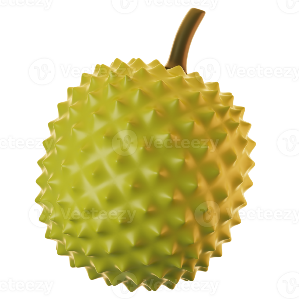 Fresh fruit icon concept. 3d rendering durian fruit icon png