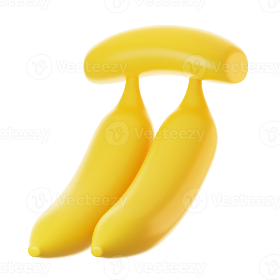 3d rendering banana fruit icon. Fresh fruit icon concept png