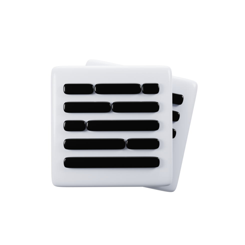 General user interface icon concept. 3d rendering document sheet icon png