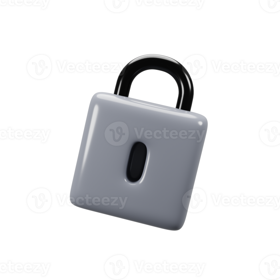 General user interface icon concept. 3d rendering lock icon png