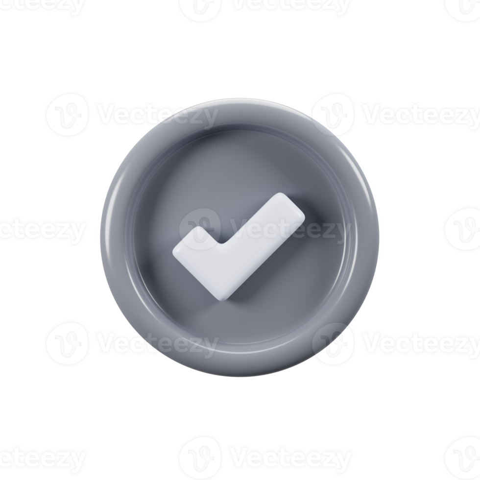 General user interface icon concept. 3d rendering check icon png