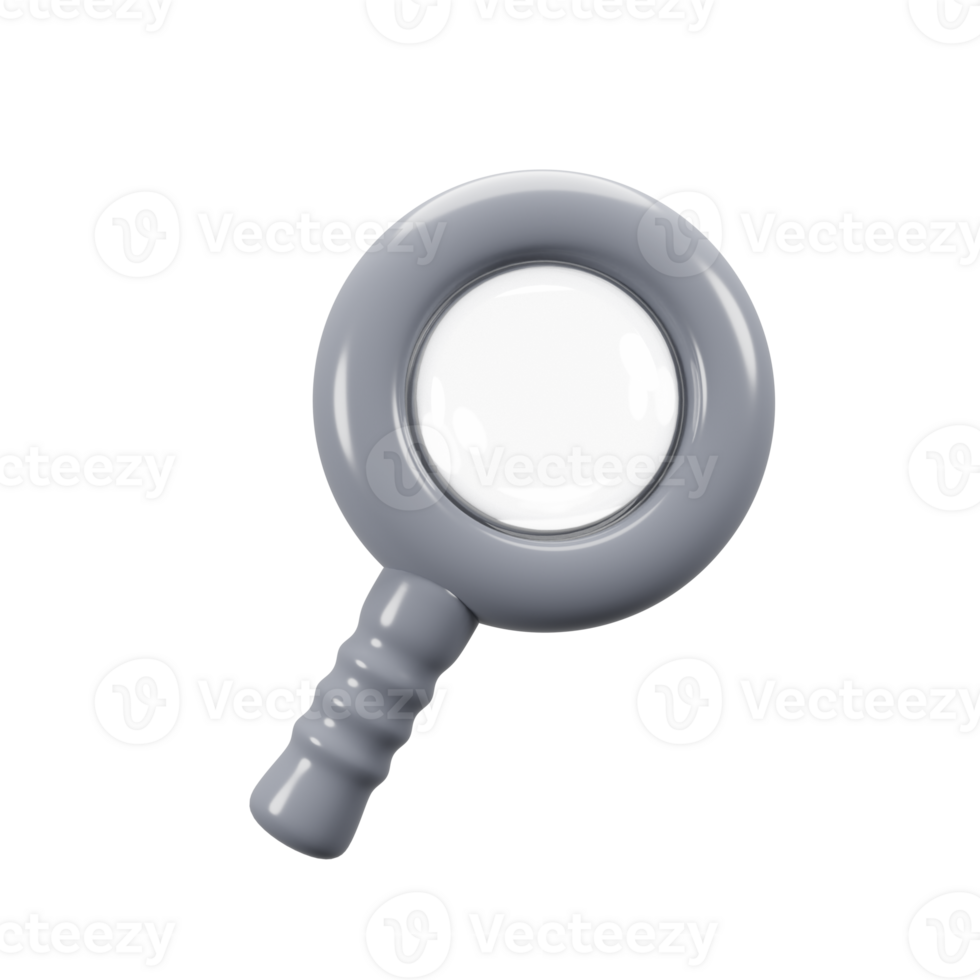 General user interface icon concept. 3d rendering magnifying glass icon png