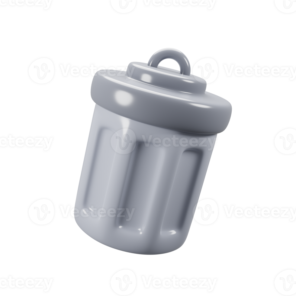 General user interface icon concept. 3d rendering trash bin icon png