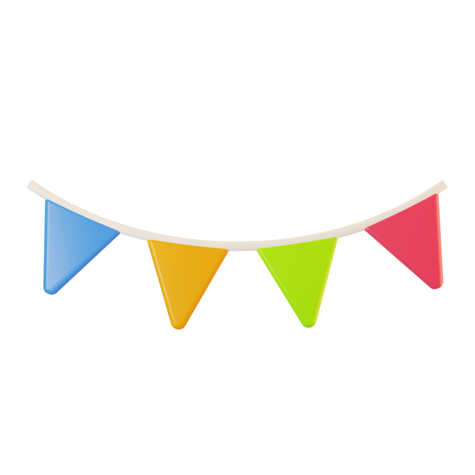 Flag icon on 3d rendering with cartoon style. 3d render new year icon concept png