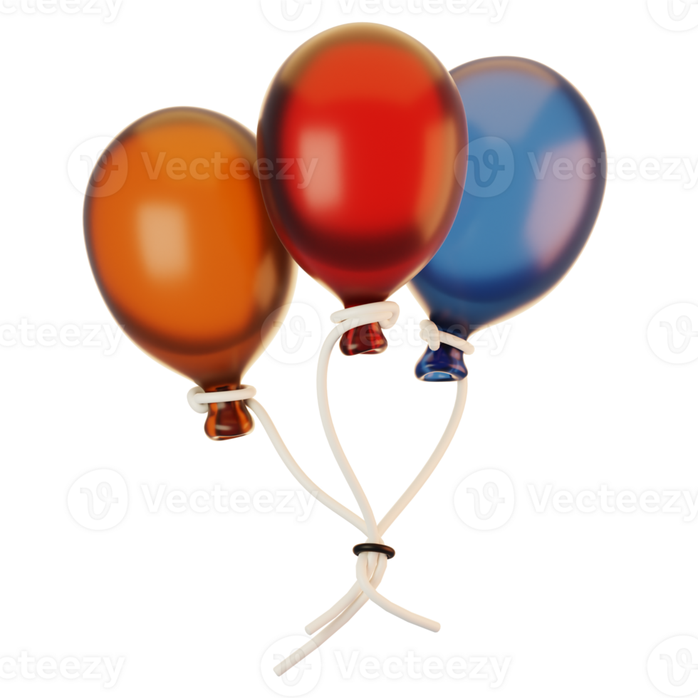 3d rendering balloon icon with cartoon style png