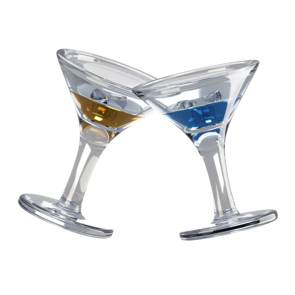 Cheers icon on 3d rendering with cartoon style. 3d render new year icon concept png