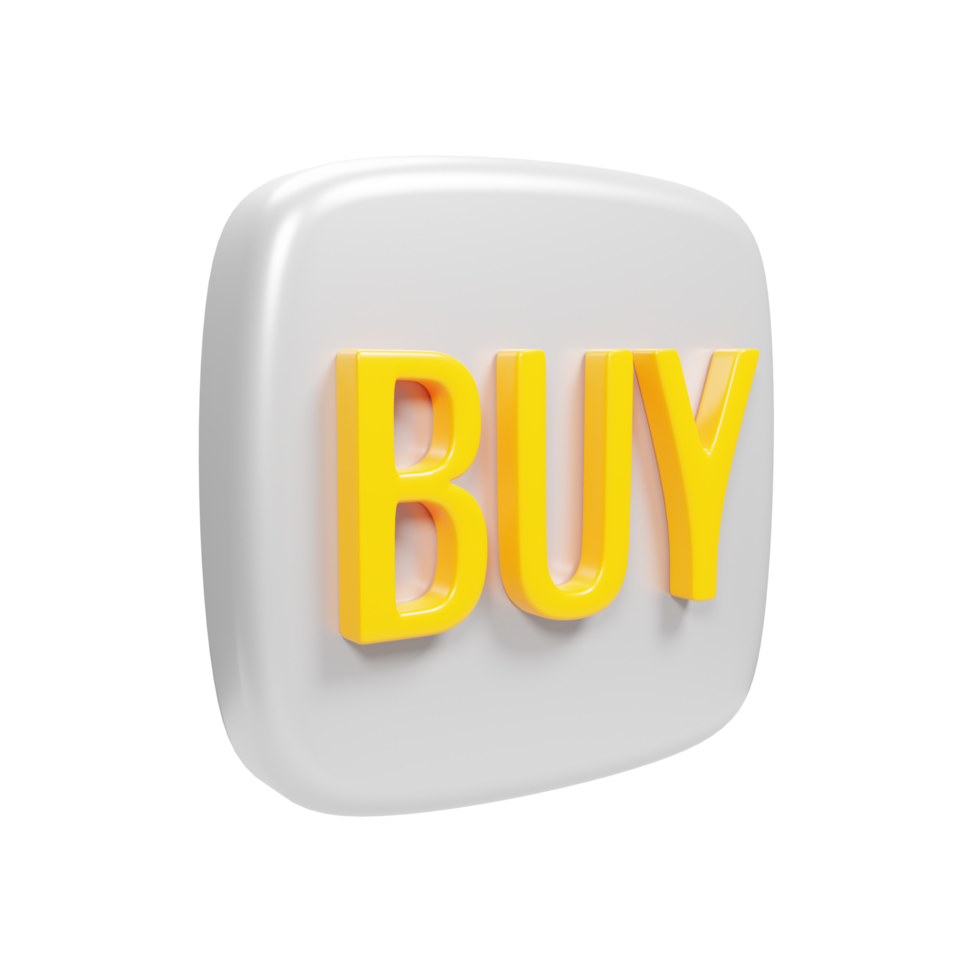 3d rendering buy button icon. Online shop marketing icon concept png