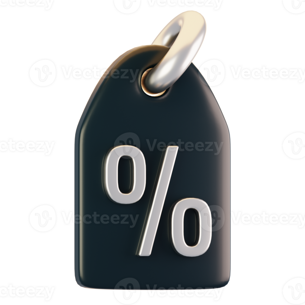 Discount tag icon on 3d rendering with cartoon style png