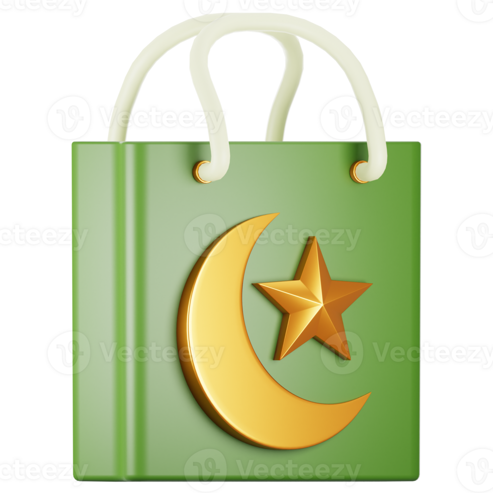 Ramadan icon concept on 3d rendering. 3d illustration ramadan bag icon png