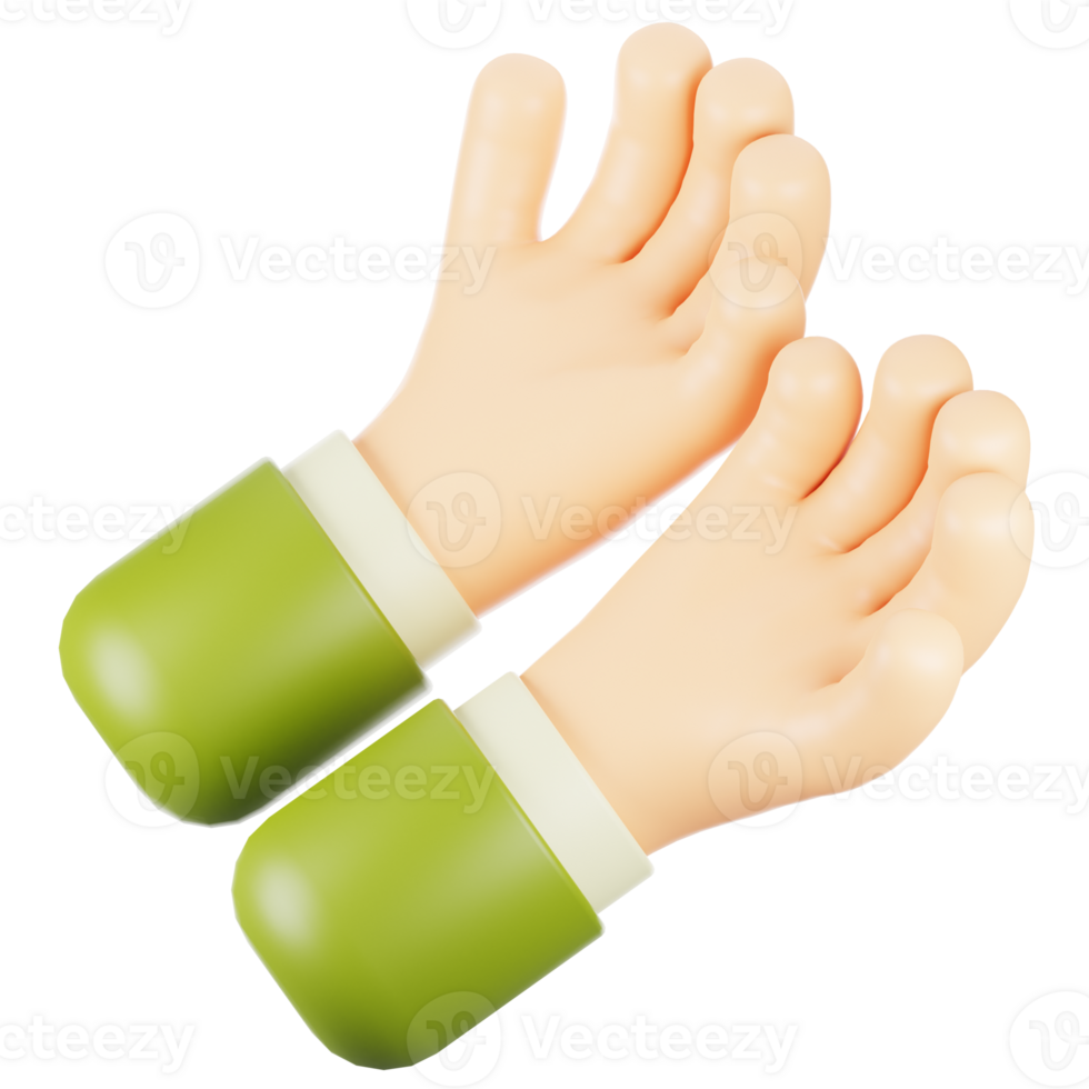 3d rendering ramadan icon concept. 3d illustration praying hand icon. Praying hand gesture icon png