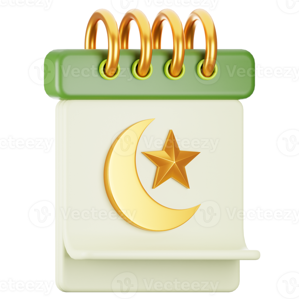 Ramadan icon concept on 3d rendering. 3d illustration ramadan calendar icon png