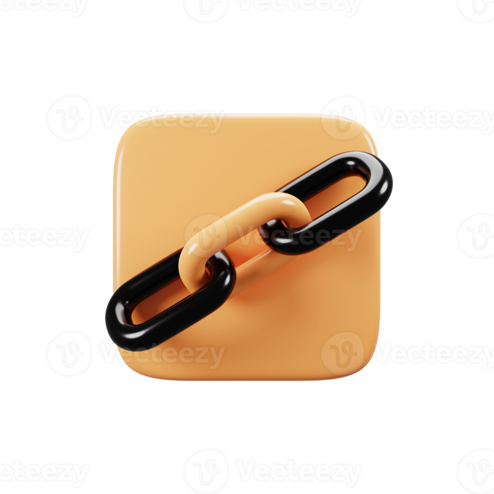 Mobile phone user interface icon concept. 3d rendering link icon png