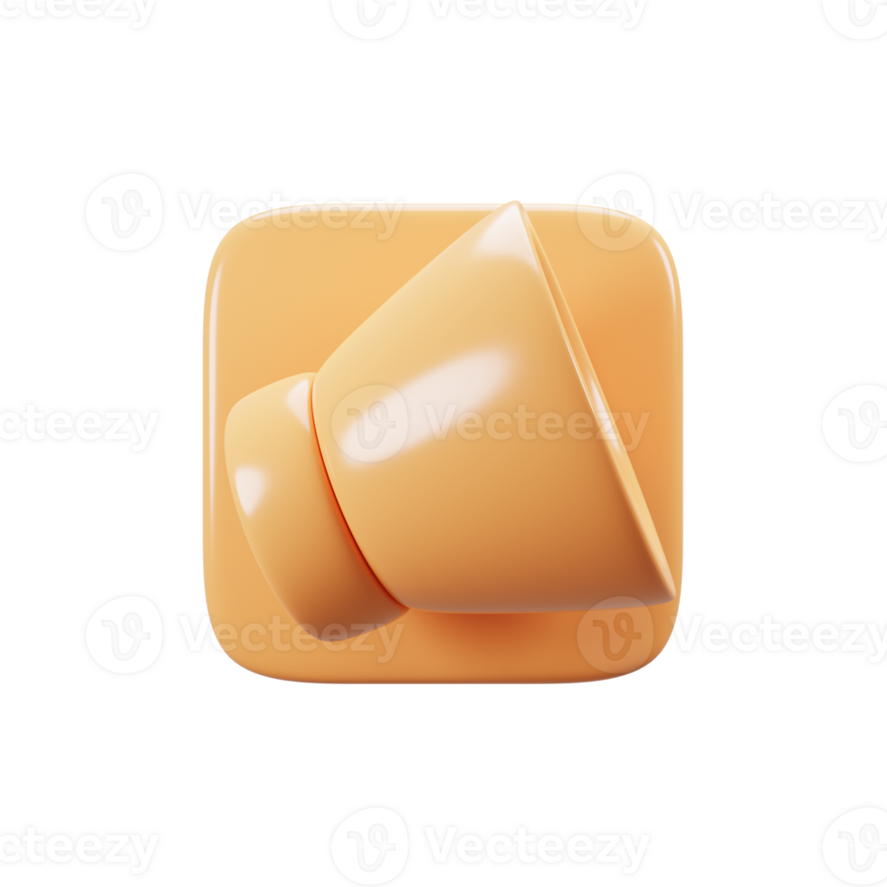 Mobile phone user interface icon concept. Speaker button icon on 3d rendering png
